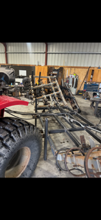 Custom welded equipment frame under fabrication