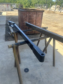Steel trailer drawbar assembly during fabrication